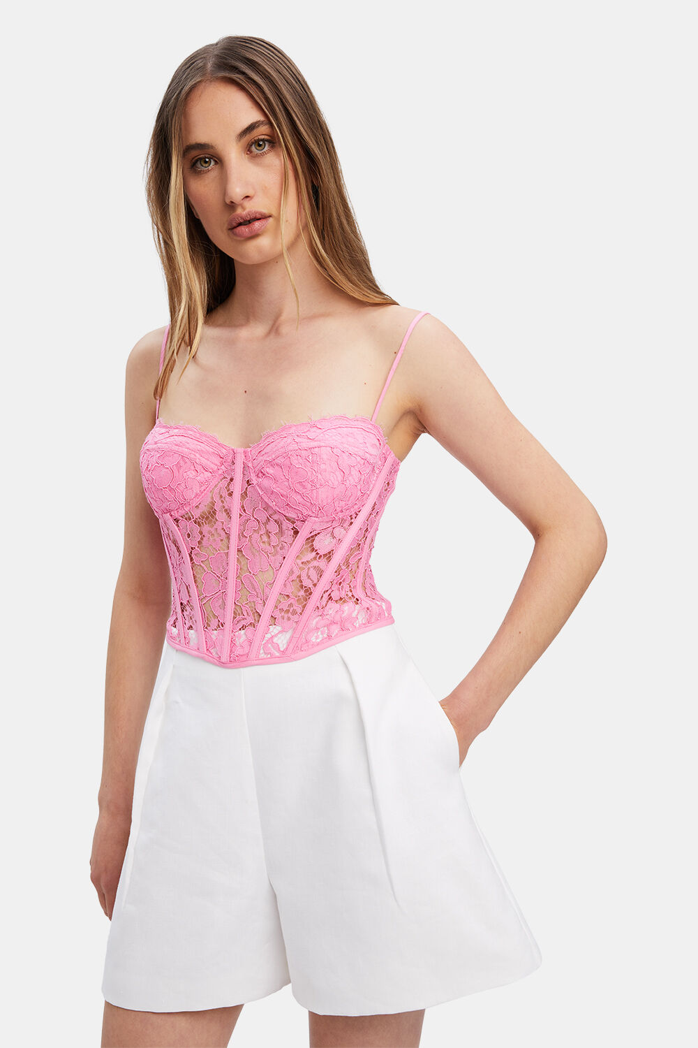 Polyamide Pink Corsets & Bustiers for Women for sale