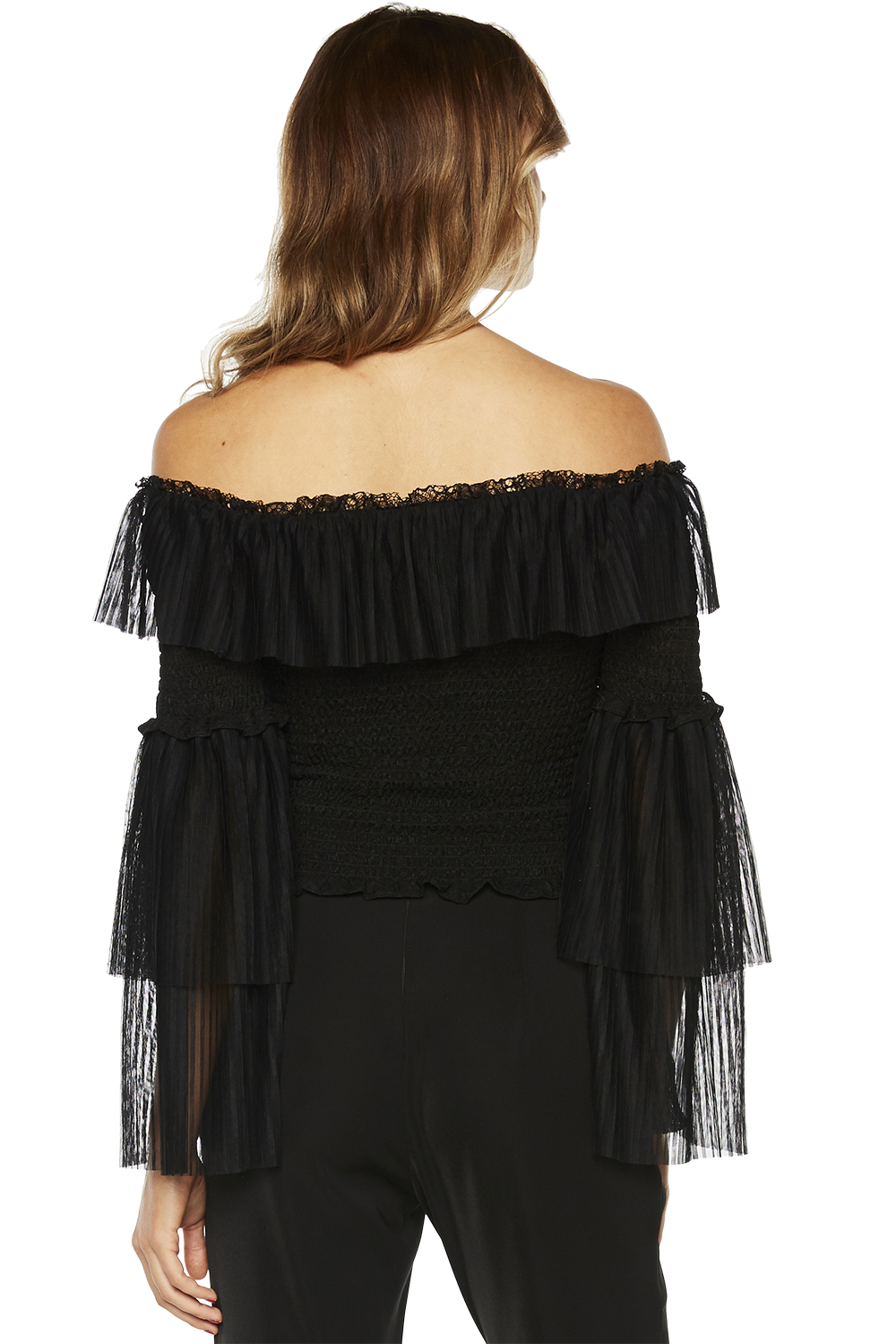 Shirred Tulle Top Ladies Clothing And Tops Bardot 5207