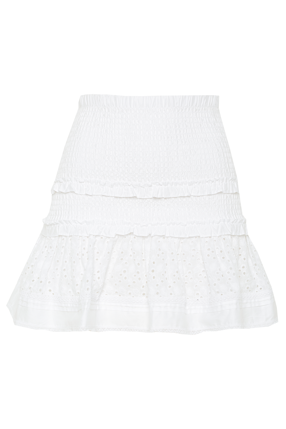 Lolita Shirred Skirt in Ivory | Bardot