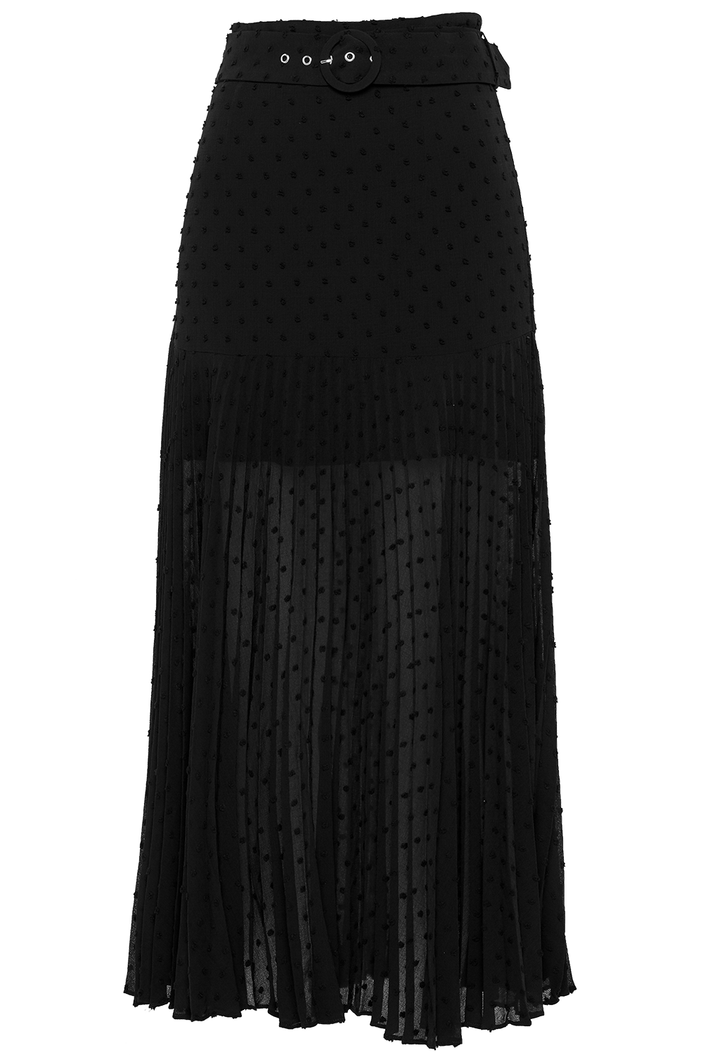 Buckle Pleated Skirt in Black | Bardot