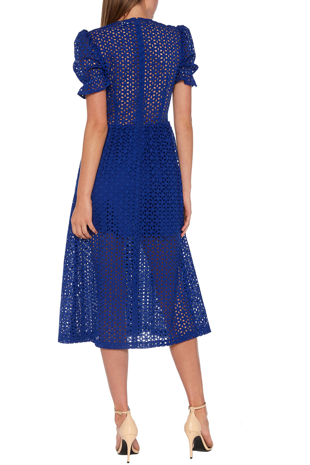 Jordan Lace Dress in Cobalt | Bardot
