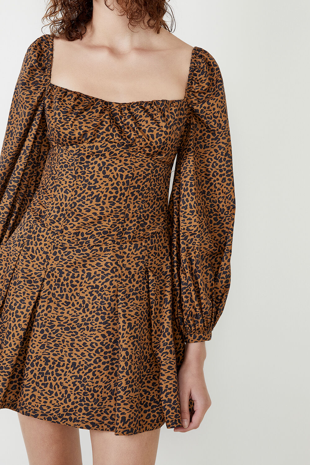 bardot leopard shirt dress