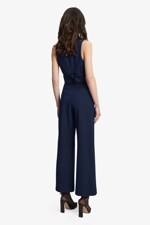 Wide Fit Pant ~ Navy with Light Blue Pinstripe – Jepps Design