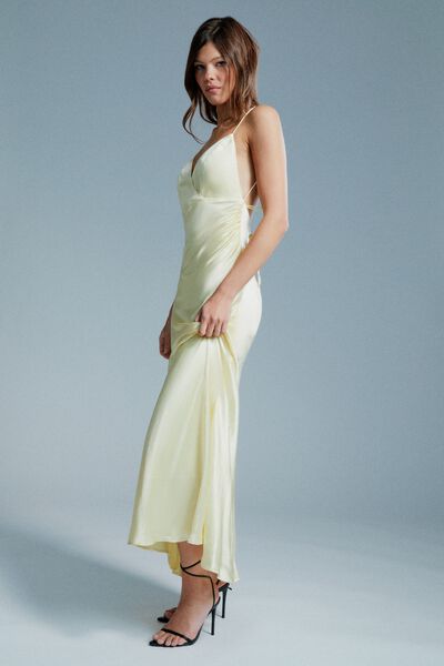 Yellow Bardot Corset Mini Party Dress | Luxy Boutique | SilkFred