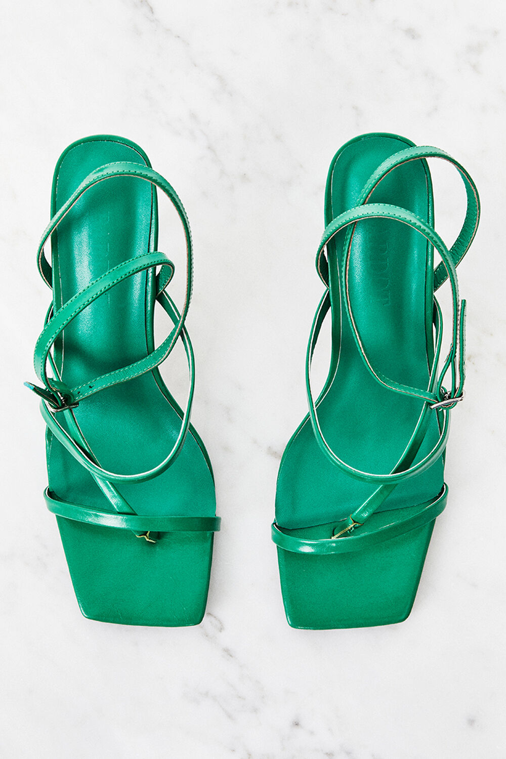 High Raffaella Sandals - Metallic Green - Textile - Sézane