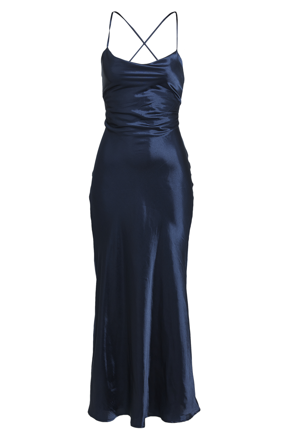 navy blue halter dress long
