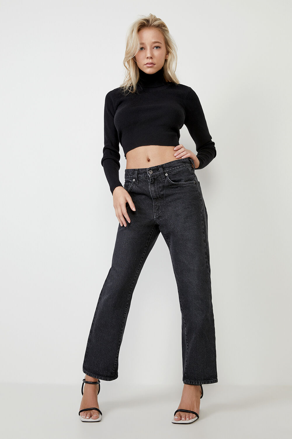 Backless Knit Top in Black | Bardot